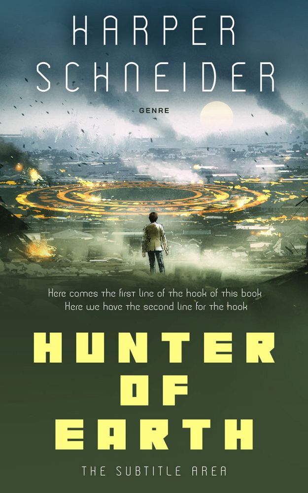 Front view of Lunar Green #12425 - Premade Apocalyptica Book Cover | BookCoverZone