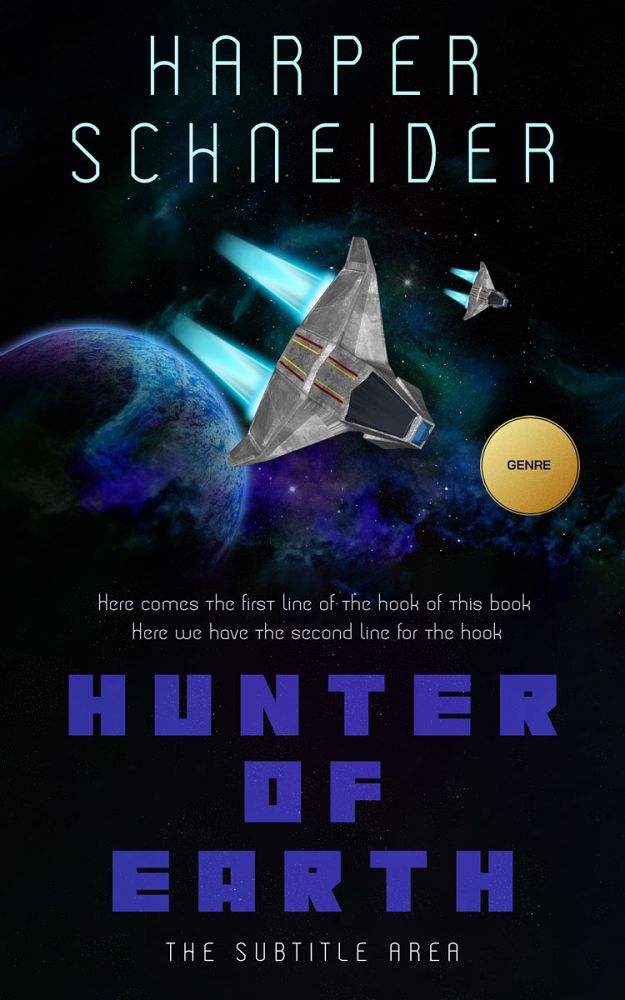 Front view of Ebony #12431 - Premade Science Fiction Book Cover | BookCoverZone
