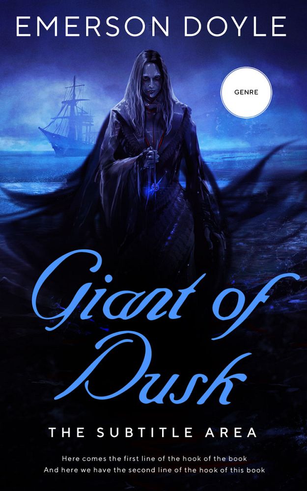 Front view of Ebony #12655 - Premade Fantasy Book Cover | BookCoverZone