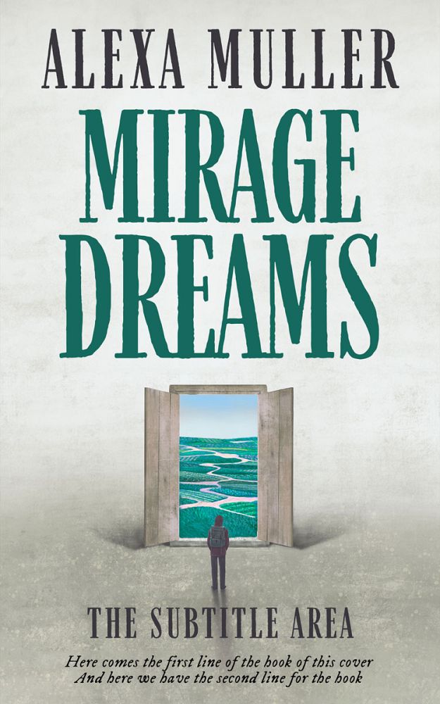 Front view of Quill Gray #15592 - Premade Surreal Book Cover | BookCoverZone