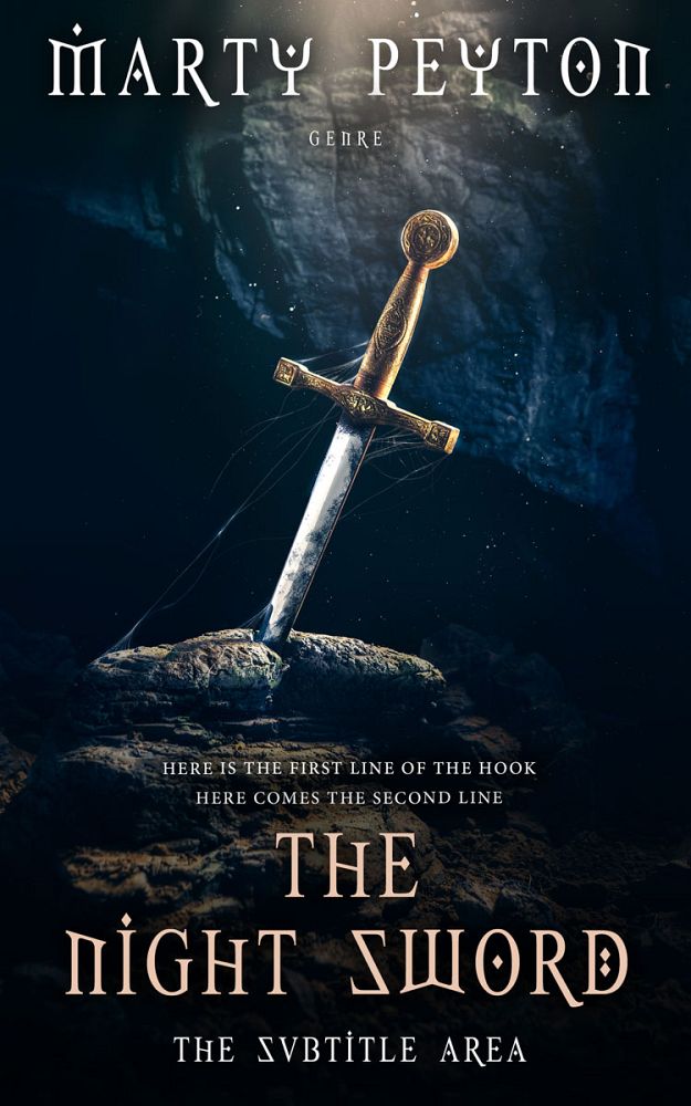Front view of Ebony #21651 - Premade Fantasy Book Cover | BookCoverZone