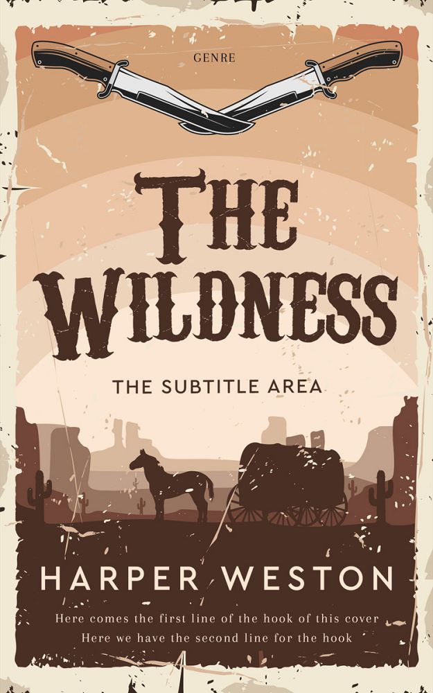 Front view of Saddle #23030 - Premade Action & Adventure Book Cover | BookCoverZone