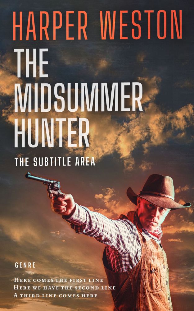 Front view of Taupe #23295 - Premade Action & Adventure Book Cover | BookCoverZone