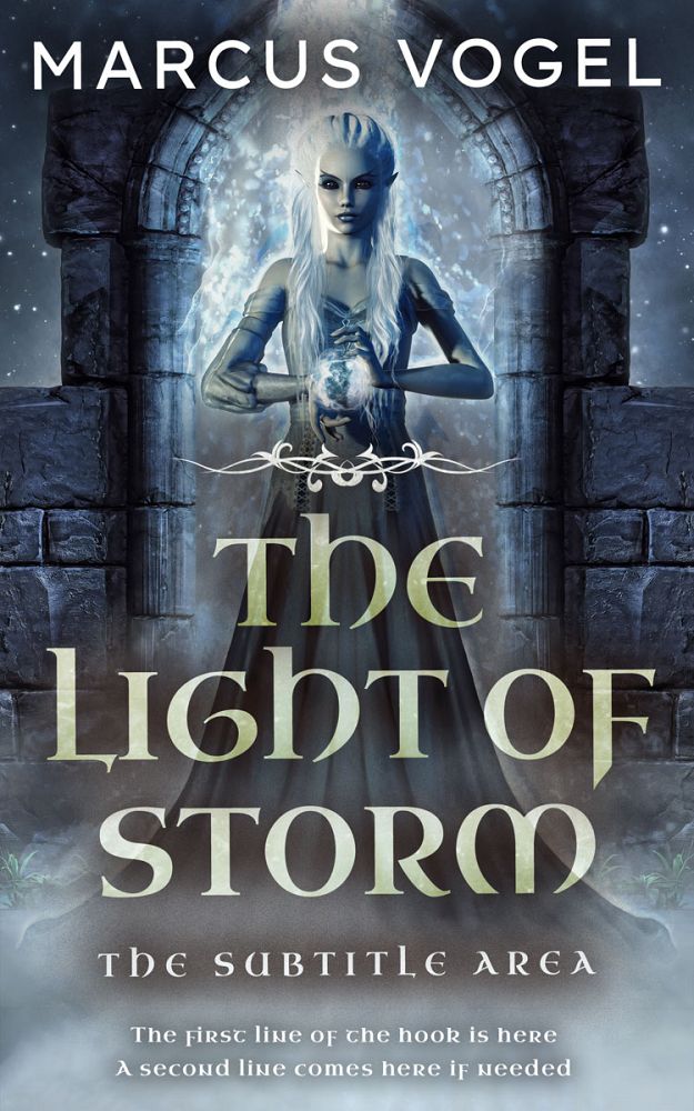Front view of Bright Gray #24644 - Premade Fantasy Book Cover | BookCoverZone