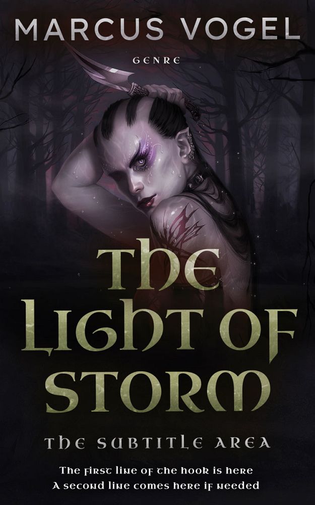 Front view of Thunder #24647 - Premade Fantasy Book Cover | BookCoverZone