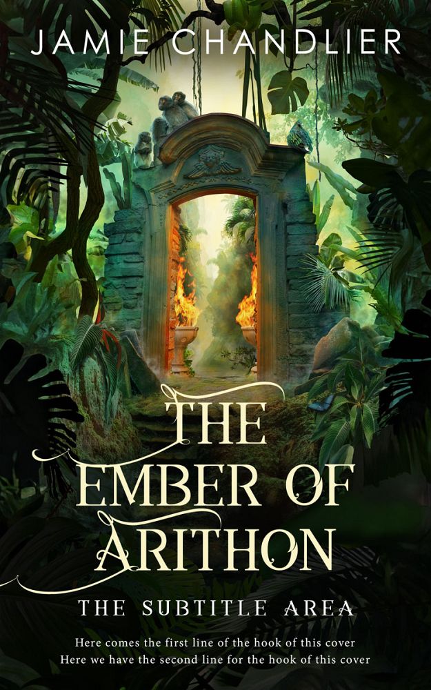 Front view of Hunter Green #31207 - Premade Fantasy Book Cover | BookCoverZone