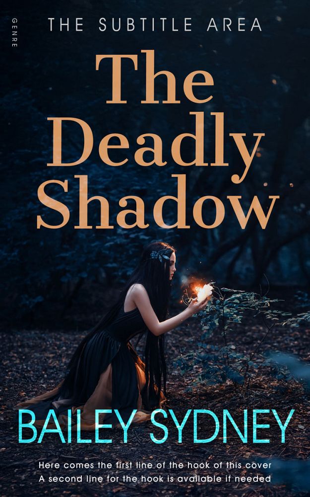 Front view of Ebony #33490 - Premade Fantasy Book Cover | BookCoverZone