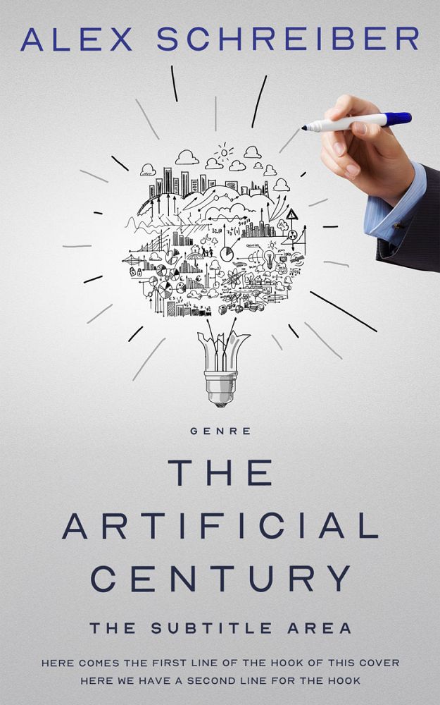 Front view of Quill Gray #34629 - Premade Business Book Cover | BookCoverZone