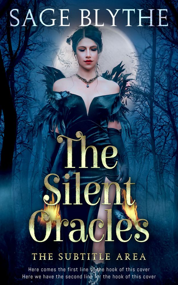 Front view of Black Pearl #34901 - Premade Fantasy Book Cover | BookCoverZone