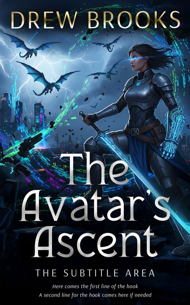 Front view of Ebony #35102 - Premade LitRPG Book Cover | BookCoverZone