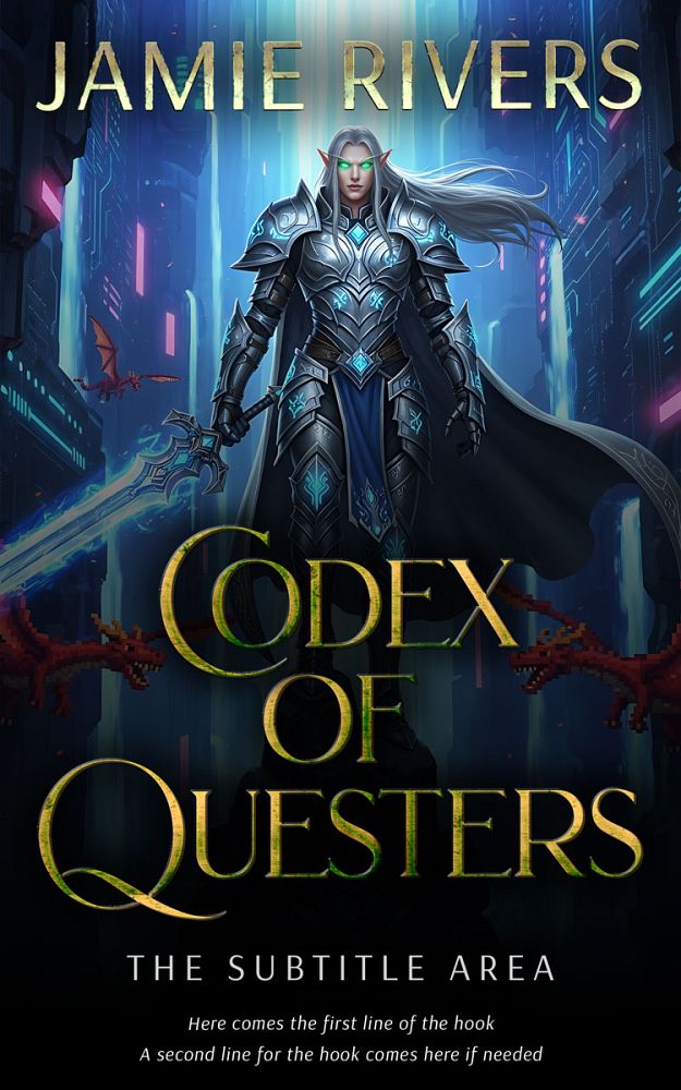 Front view of Ebony #35108 - Premade LitRPG Book Cover | BookCoverZone