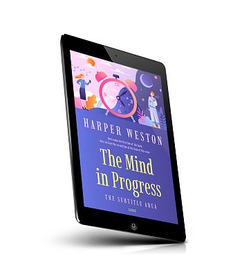 book cover on a tablet view