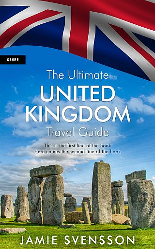 3D mockup of Hippie Blue #5384 - Premade Travel Book Cover | BookCoverZone