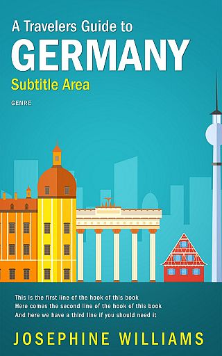 3D mockup of Eastern Blue #5493 - Premade Travel Book Cover | BookCoverZone