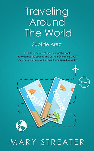 3D mockup of Blue Chill #5502 - Premade Travel Book Cover | BookCoverZone