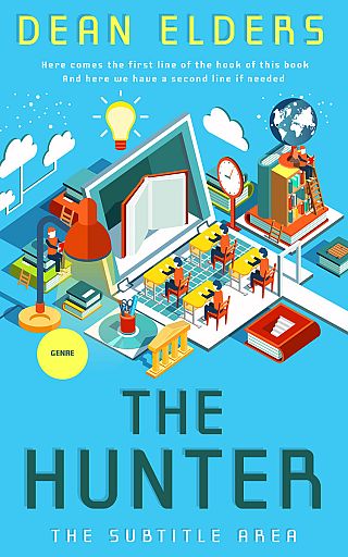 3D mockup of Picton Blue #6716 - Premade Education Book Cover | BookCoverZone